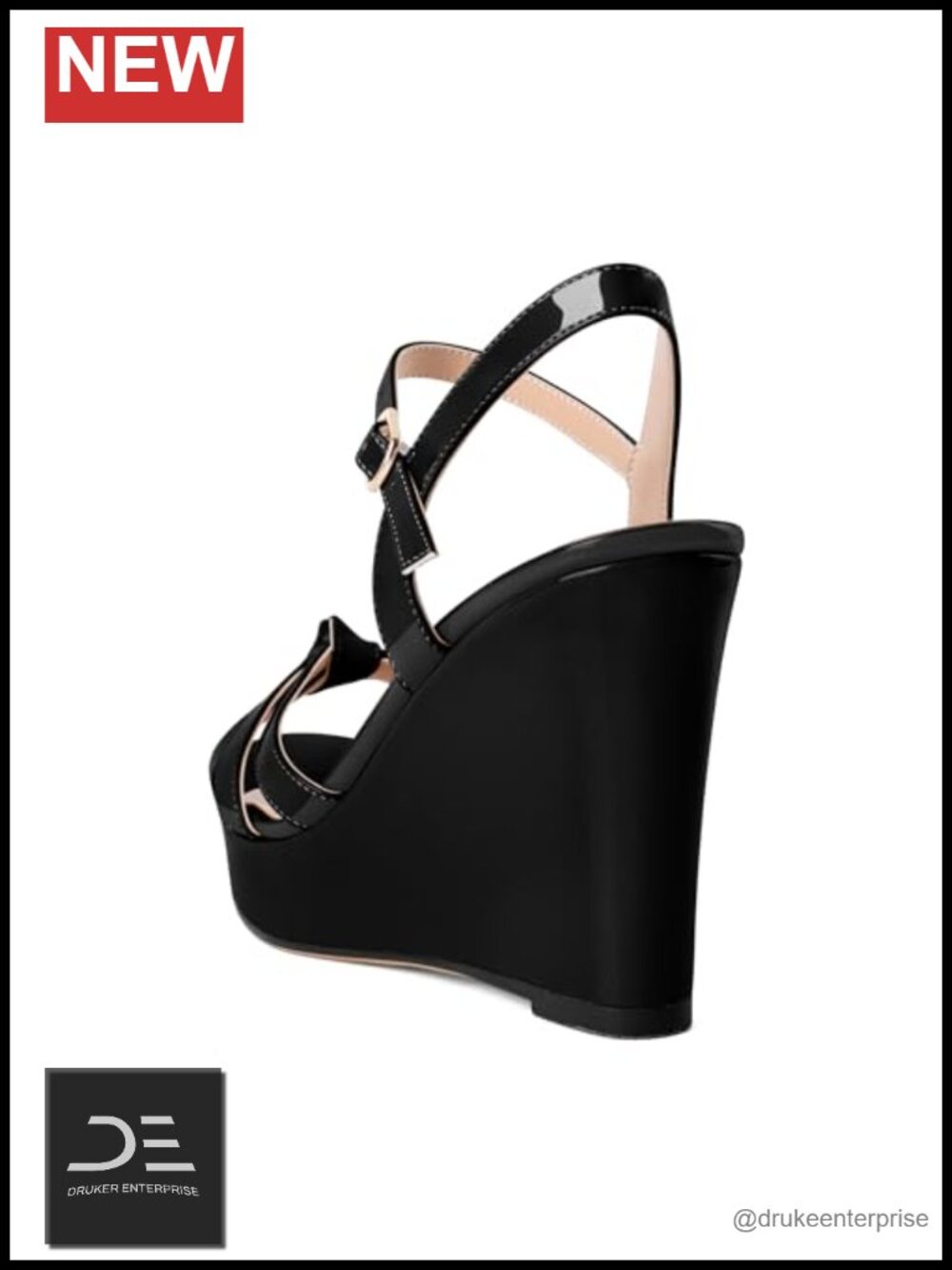 Womens Wedge Heels Open Toe Ankle Strap Platform Sandals 4 Inch - Picture 5 of 5